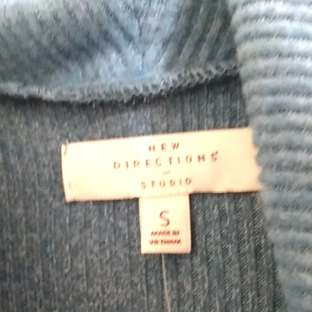 NEW DIRECTIONS COWL NECK SWEATER - Blue, Ribbed, Long Sleeves - SIZE Small NWT - Picture 9 of 11